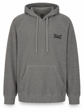 Everlast Waffle Knit Hoodie XXL Gray Pullover Athletic Casual Oversized